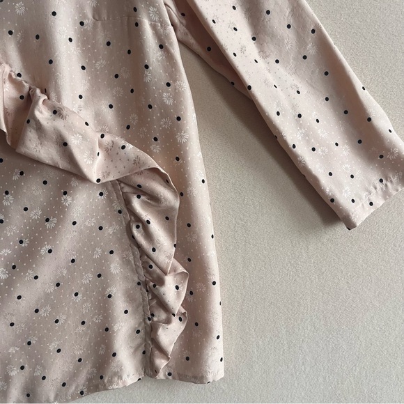 Sezane NEW Quitterie Silk 3/4 Sleeves Blouse in Nude Black Polka Dots in 33/2US - Picture 10 of 16